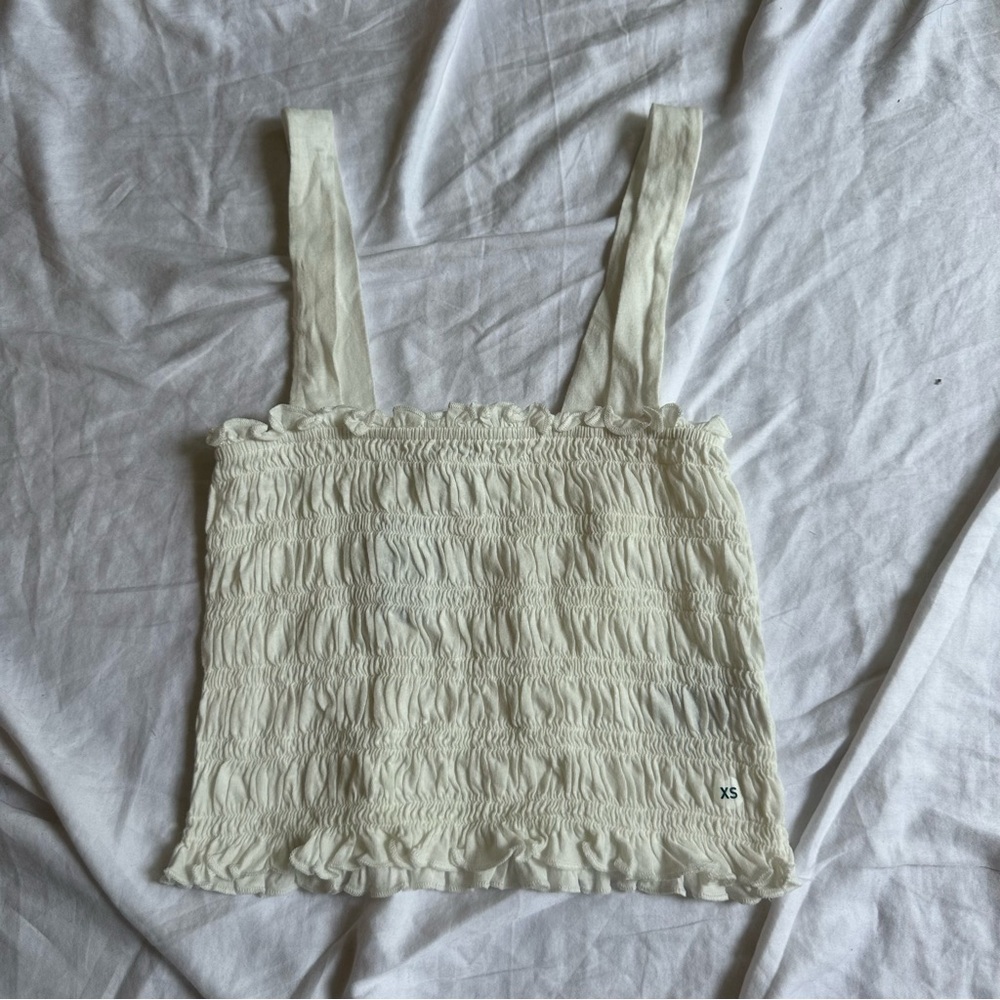 American Eagle Outfitters Cream Ruched Camisole